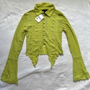 Forever21 Green Knitted Blouse